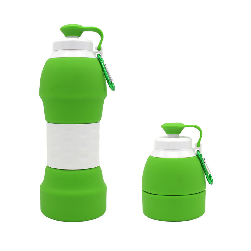 Collapsible Silicone Water Bottle 580ml BPA-Free Foldable Travel Leakproof