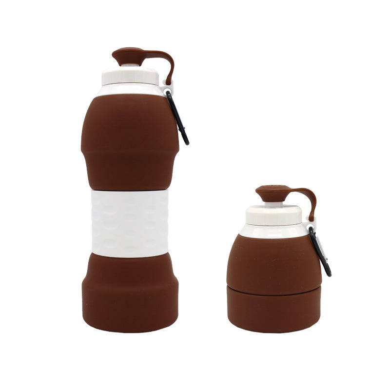 Collapsible Silicone Water Bottle 580ml BPA-Free Foldable Travel Leakproof