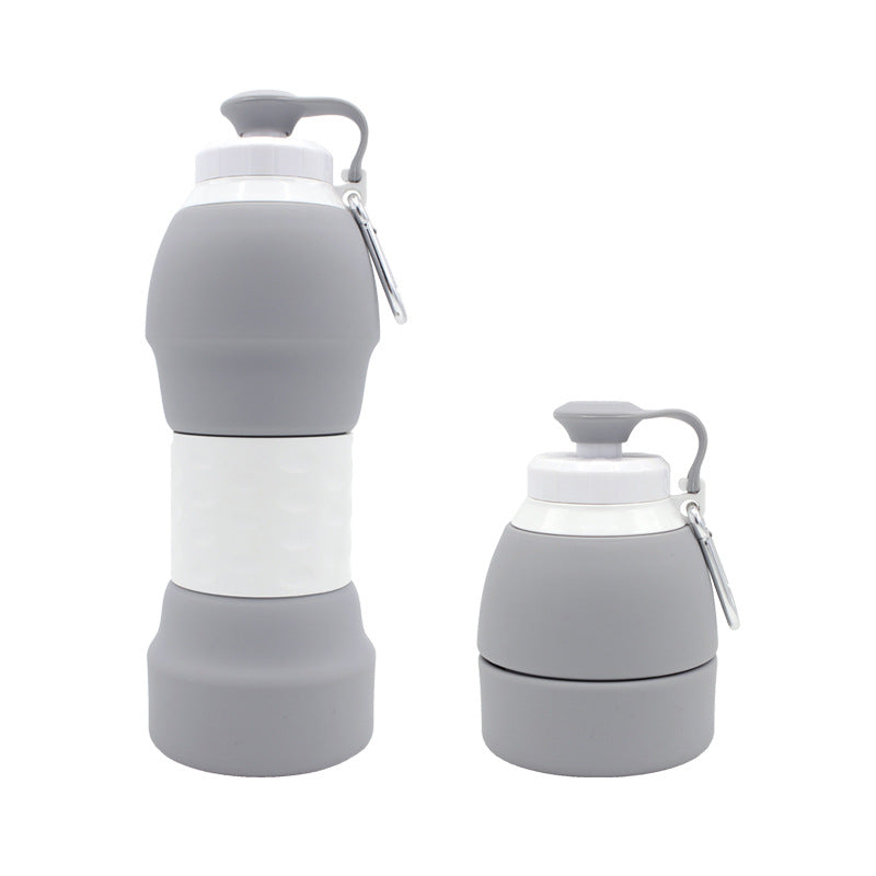 Collapsible Silicone Water Bottle 580ml BPA-Free Foldable Travel Leakproof