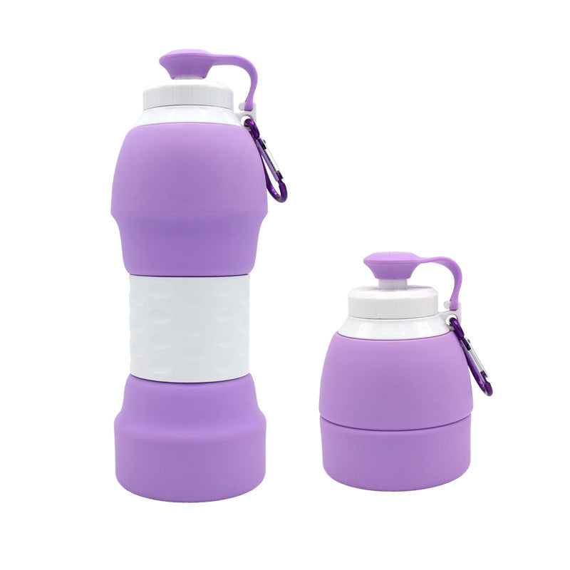 Collapsible Silicone Water Bottle 580ml BPA-Free Foldable Travel Leakproof