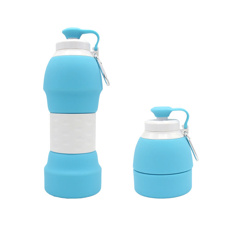 Collapsible Silicone Water Bottle 580ml BPA-Free Foldable Travel Leakproof
