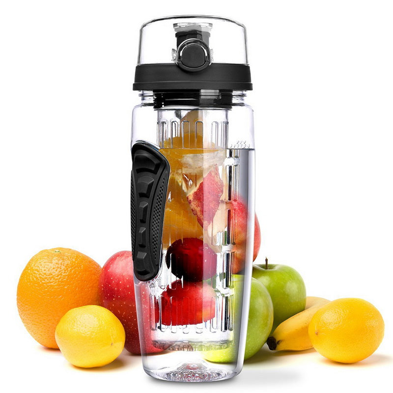 BPA-Free Tritan Sport Water Bottle with Fruit Infuser Basket
