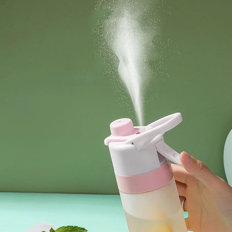 Spray water bottles in pink, green and white colors - 600ml capacity
