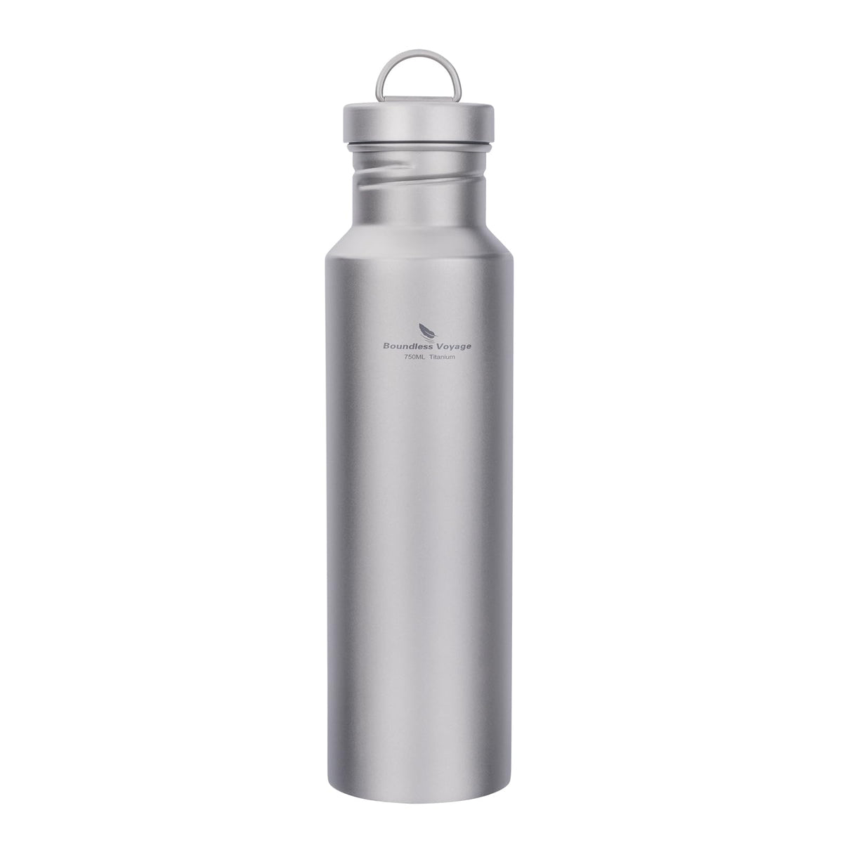 Ultralight titanium water bottle 750ml wide mouth – minimalist product view